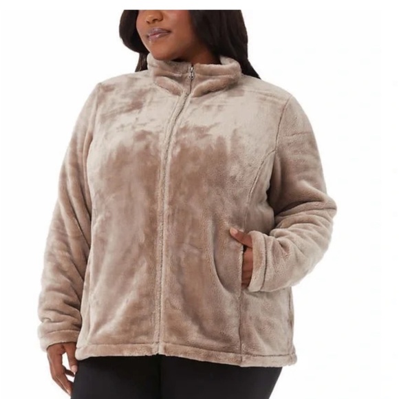Nwt 32 heat plush jacket size XL tan. Super soft and fuzzy! Perfect for fall! - Picture 4 of 5
